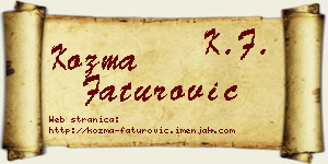 Kozma Faturović vizit kartica